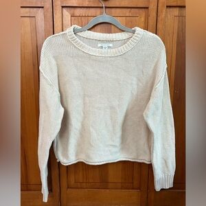 American Eagle Outfitters Cream Crew Neck Sweater